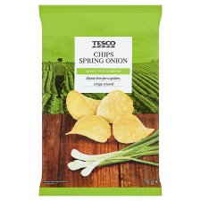 Tesco zöldhagyma ízű burgonyachips 70 g