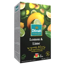 Dilmah Lemon & Lime Flavoured Ceylon Black Tea 20 Tea Bags 30 g