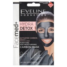 Eveline Cosmetics Facemed+ Hydra Detox tisztító és hidratáló aktív karbon arcmaszk 2 x 5 ml