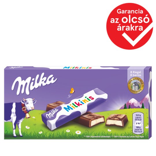 Milka Milkinis alpesi tejcsokoládé tejes krémmel töltve 87,5 g
