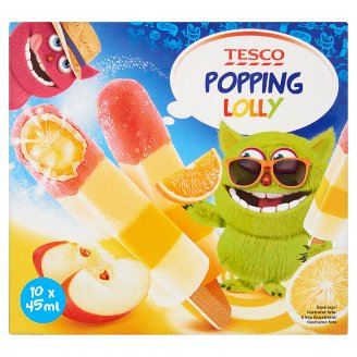 Tesco Popping Lolly vizes jégkrém robbanó cukorkás bevonóval 10 db 450 ml