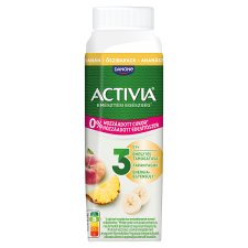 Danone Activia banán-őszibarack-ananász élőflórás vegyes gyümölcsös sovány tejtermék 250 g