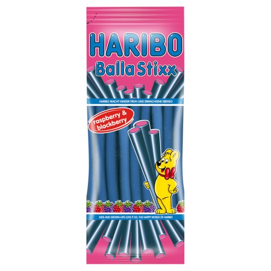 Haribo Balla Stixx málna és feketeribizli ízű gumicukorka 80 g