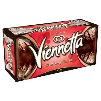 Viennetta vanília jégkrém és eper ízű jégkrém kakaós bevonó rétegekkel 650 ml