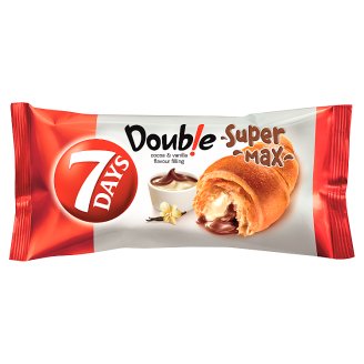 7DAYS Doub!e Super Max croissant kakaós és vanília ízű töltelékkel 110 g