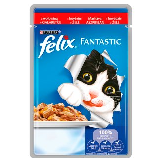 Felix Fantastic teljes értékű állateledel felnőtt macskák számára marhahússal 100 g