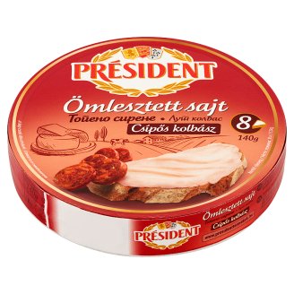 Président csípős kolbász és bors ízű félzsíros ömlesztett sajt 8 db 140 g