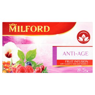 Milford Fruit Infusion Anti-Age málna ízű C-vitaminos gyümölcsteakeverék 20 filter 40 g