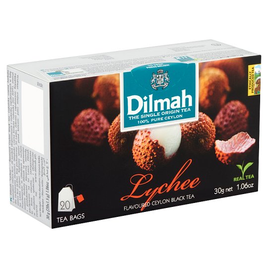 Dilmah filteres Ceylon fekete tea, lychee ízesítéssel 20 filter 30 g