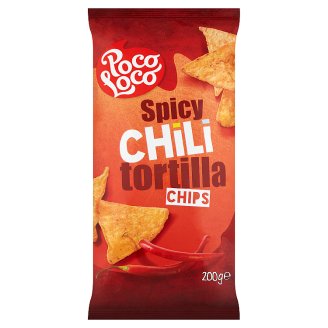 Poco Loco Tortilla chili ízesítésű kukoricachips 200 g