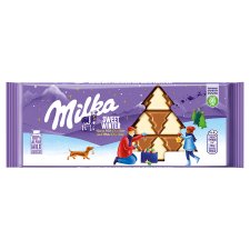 Milka Sweet Winter alpesi tej felhasználásával készült tejcsokoládé és fehér csokoládé 100 g