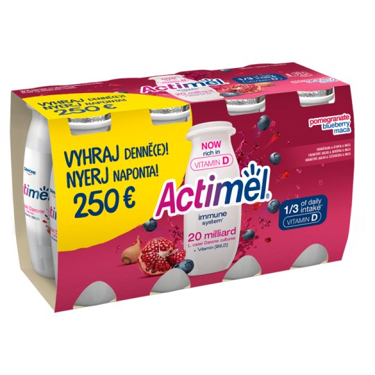 Danone Actimel Pomegranate-Maca-Blueberry Flavour Yoghurt Drink 8 x 100 g (800 g)