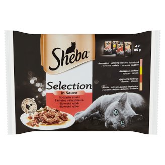 Sheba Zamatos Válogatás teljes értékű állateledel felnőtt macskák számára 4 x 85 g