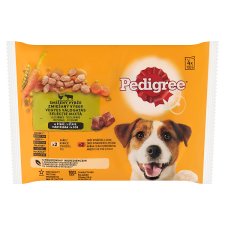 Pedigree teljes értékű vegyes válogatás eledel felnőtt kutyák részére zöldséggel 4 x 100 g (400 g)