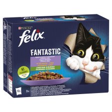 Purina Felix Fantastic házias válogatás, zöldségekkel aszpikban nedves macskaeledel 12 x 85 g