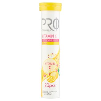 Tesco Pro Formula Vitamin C citromízű étrend-kiegészítő pezsgőtabletta 20 db 80 g