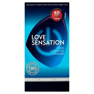 Love Sensation extra adag síkosítóval ellátott, sima óvszer 18 db