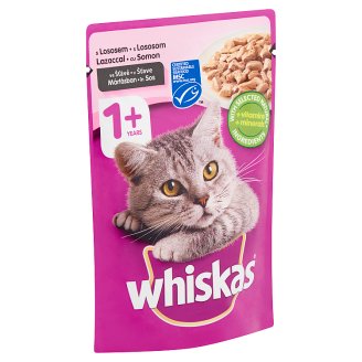 Whiskas teljes értékű állateledel felnőtt macskák számára lazaccal mártásban 100 g