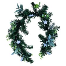 Tesco Green Garland with White Decoration 1 m