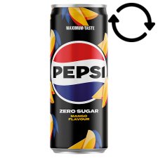 Pepsi Zero Cola Flavoured Energy-Free Carbonated Drink with Sweeteners and Mango Flavour 330 ml