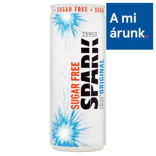 Tesco Spark Original cukormentes szénsavas energiaital édesítőszerrel 250 ml