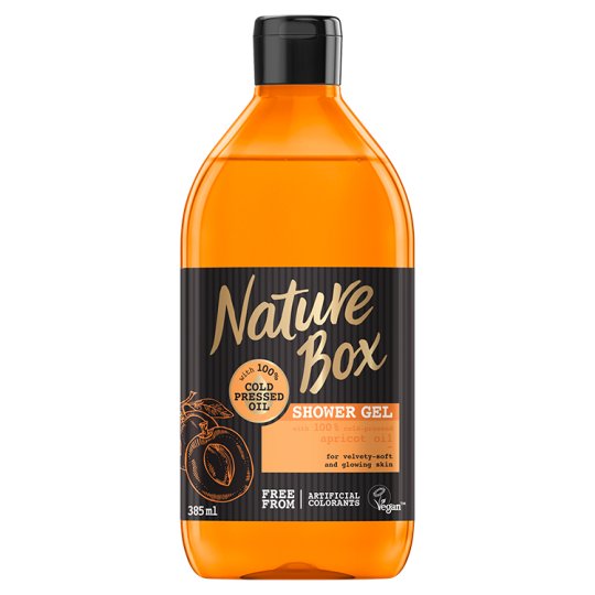 Nature Box tusfürdő Barack a sima bőrért 385 ml