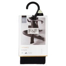 F&F női Lux fekete harisnya 80D; 2db / csomag L