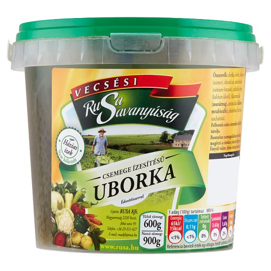 Rusa Savanyúság Sweet Pickled Gherkins with Sweetener 900 g