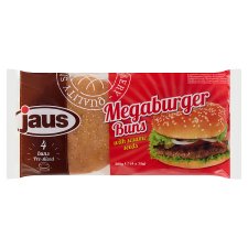 Jaus Hamburger Buns with Sesame Seeds 4 x 75 g (300 g)