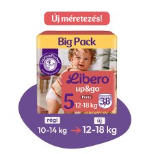 Libero Up&Go Big Pack bugyipelenka, méret: 5, 12-18 kg, 38 db