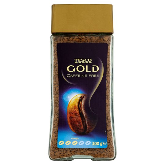 Tesco Gold csökkentett koffeintartalmú instant kávé 100 g Tesco