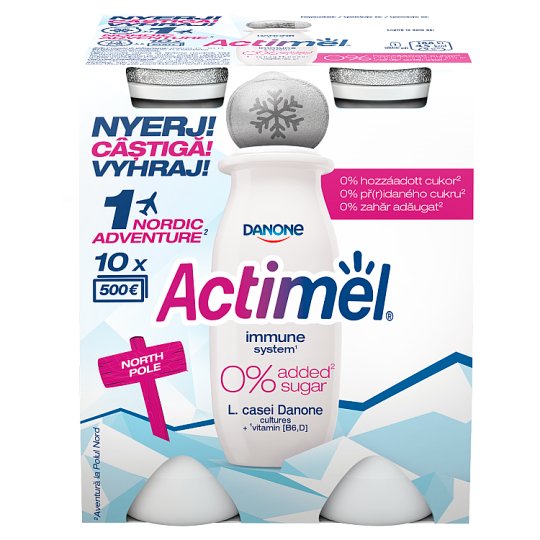 Danone Actimel zsírszegény, élőflórás, natúr joghurtital 4 x 100 g