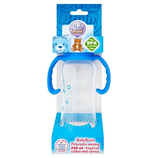Baby Bruin 250 ml-es fogós cumisüveg szilikon etető cumival 0-6 hónapos korig