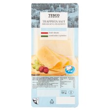 Tesco szeletelt, zsírszegény, félkemény trappista sajt 125 g