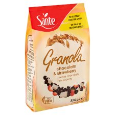 Sante Granola ropogós gabonapelyhek fehércsokoládéval és liofilizált eperrel 350 g 