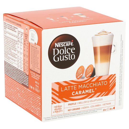 Nescafé Dolce Gusto Latte Macchiato Caramel őrölt pörkölt kávé és karamellás tejpor 2 x 8 db 168,8 g