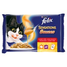 Felix Sensations Házias Válogatás teljes értékű állateledel felnőtt macskák számára 4 x 100 g