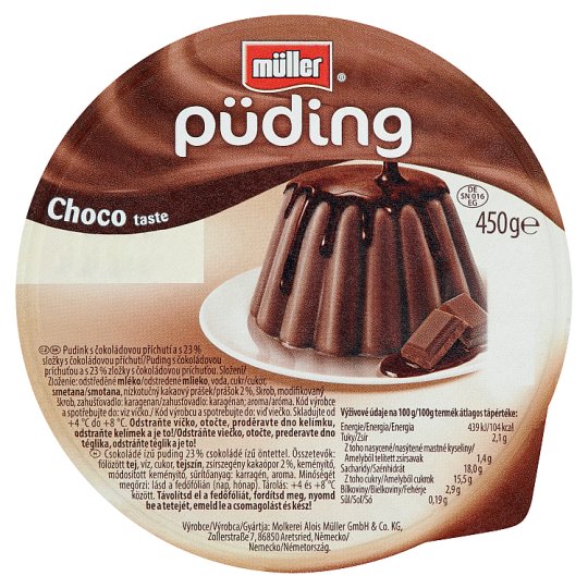 Müller csokoládé ízű puding csokoládé ízű öntettel 450 g