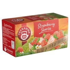 Teekanne World of Fruits Strawberry Sunrise eper ízesítésű gyümölcstea keverék 20 filter 50 g