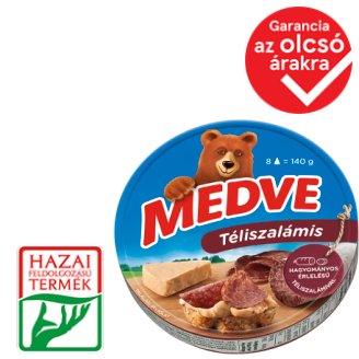 Medve téliszalámis kenhető, félzsíros ömlesztett sajt 8 db 140 g