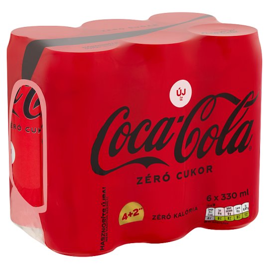 Coca-Cola Zero colaízű energiamentes szénsavas üdítőital édesítőszerekkel 6 x 330 ml