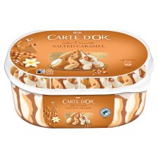 Carte D'Or Caramel Ice Cream and Vanilla Flavoured Ice Cream with Salted Caramel Sauce 825 ml