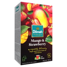 Dilmah Mango & Strawberry Flavoured Ceylon Black Tea 20 Tea Bags 30 g