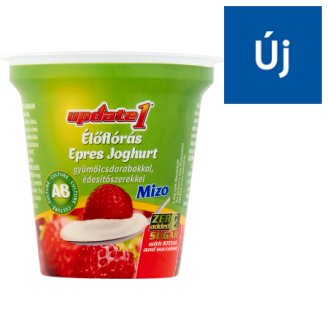 Mizo Update 1 élőflórás epres joghurt gyümölcsdarabokkal, édesítőszerekkel 125 g