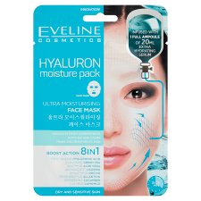 Eveline Cosmetics Hyaluron Moisture Pack Ultra Moisturising Face Mask with 20 ml Hydrating Serum