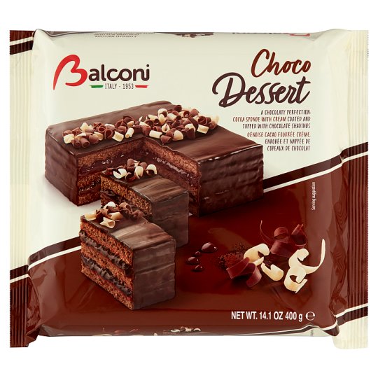 Balconi Choco Dessert sütőipari cukrásztermék zsírszegény kakaó bevonattal és töltettel 400 g