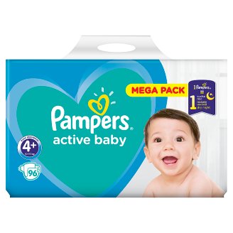 Pampers Active Baby, 4+-os Méret, 96 db Pelenka, 10–15 kg