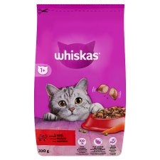 Whiskas 1+ Complete Dry Food for Adult Cats with Beef 300 g