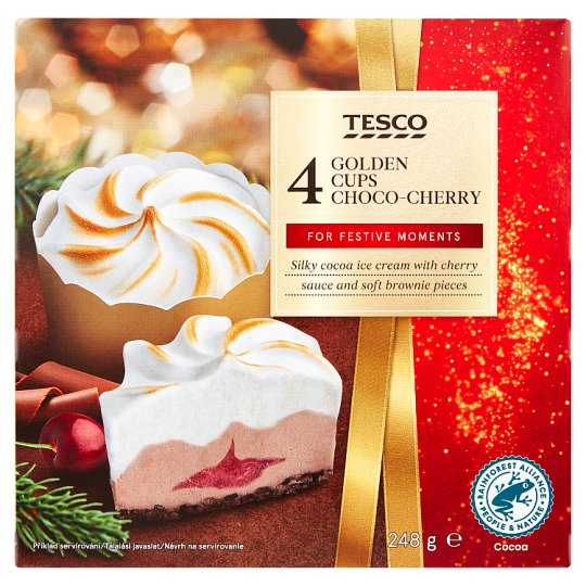 Tesco Silky Cocoa Ice Cream with Cherry Sauce and Soft Brownie Pieces
