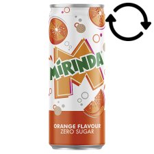 Mirinda Energy-Free Orange Flavoured Carbonated Soft Drink with Sweeteners 330 ml